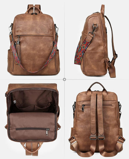 Leather Backpack Purse with Tassel
