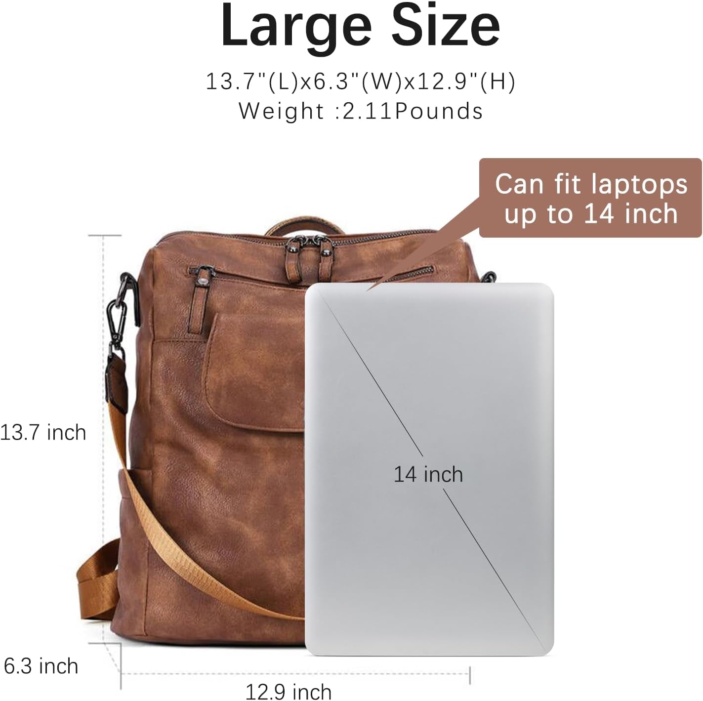 Leather Backpack Purse