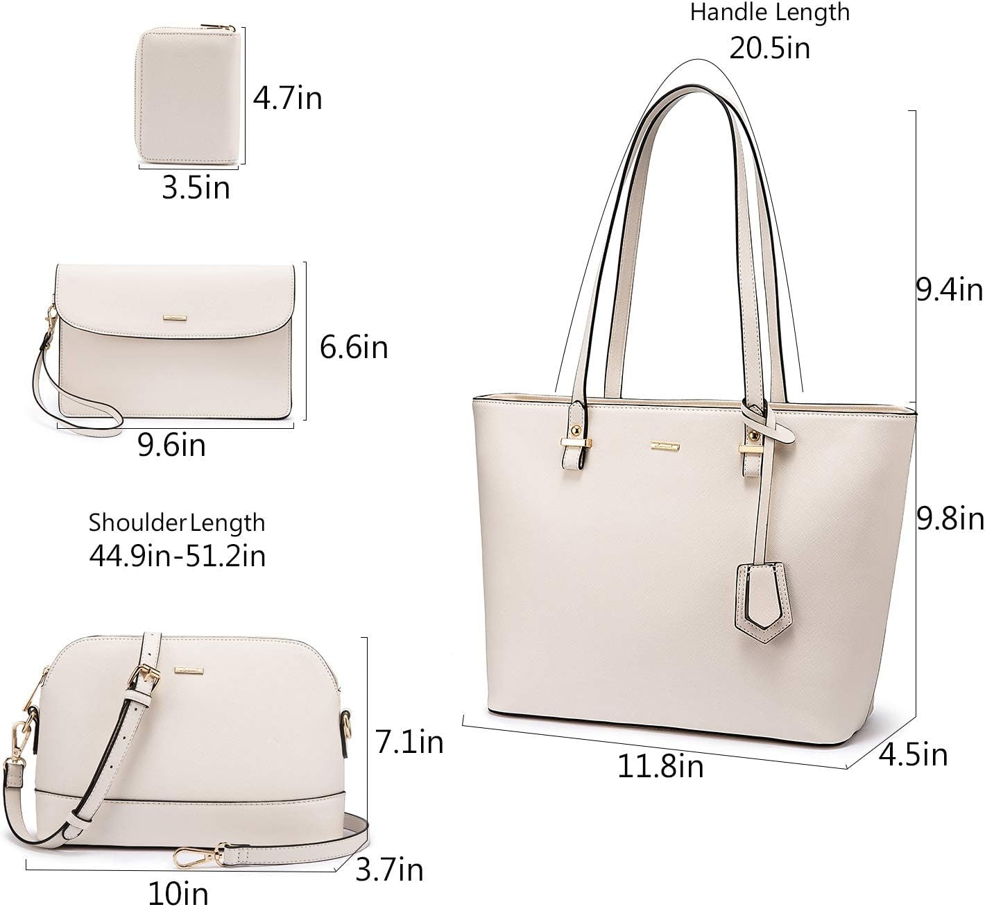 Tote Satchel Hobo 3Pcs Purse Set
