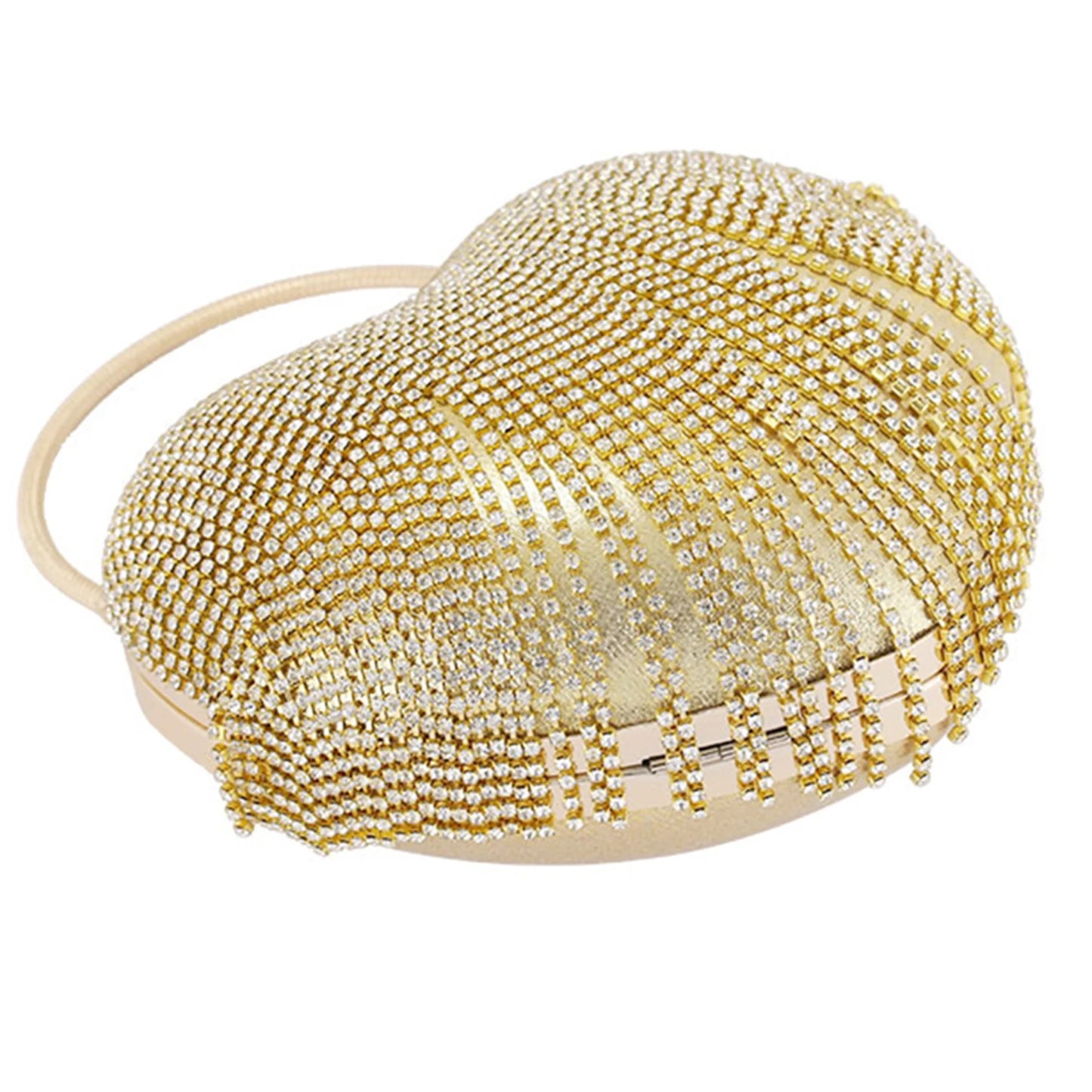 Crystal Tassel Clutch Purse Gold