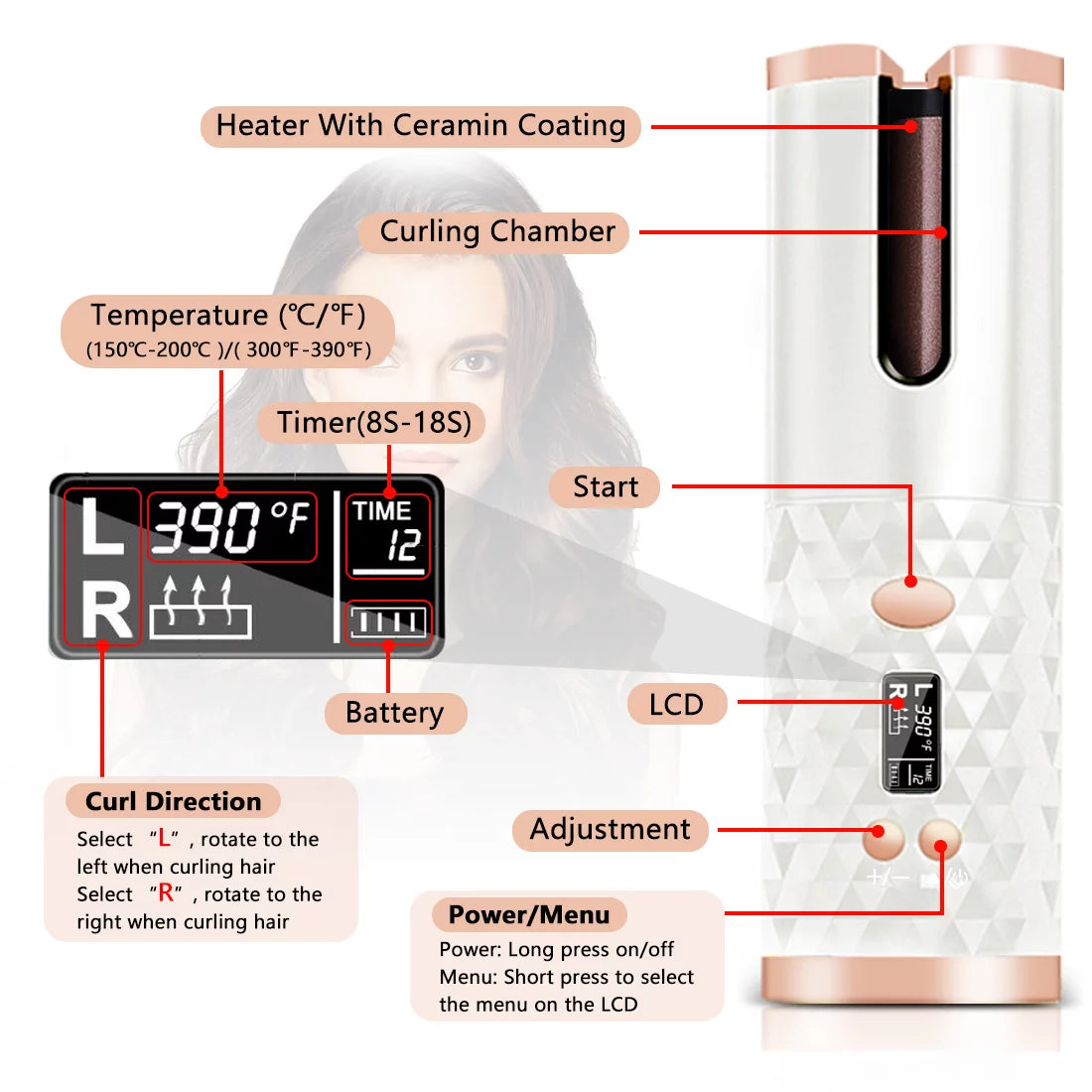Automatic Cordless Hair Curler