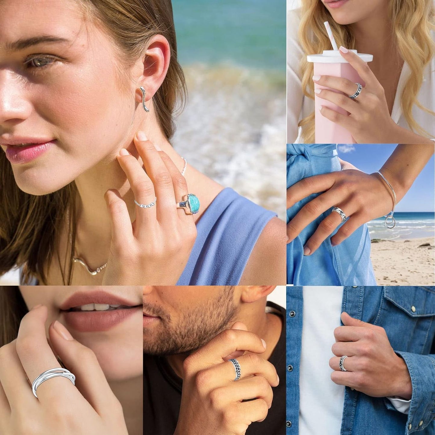 Fidget Spinner Ring anti Anxiety Ring 