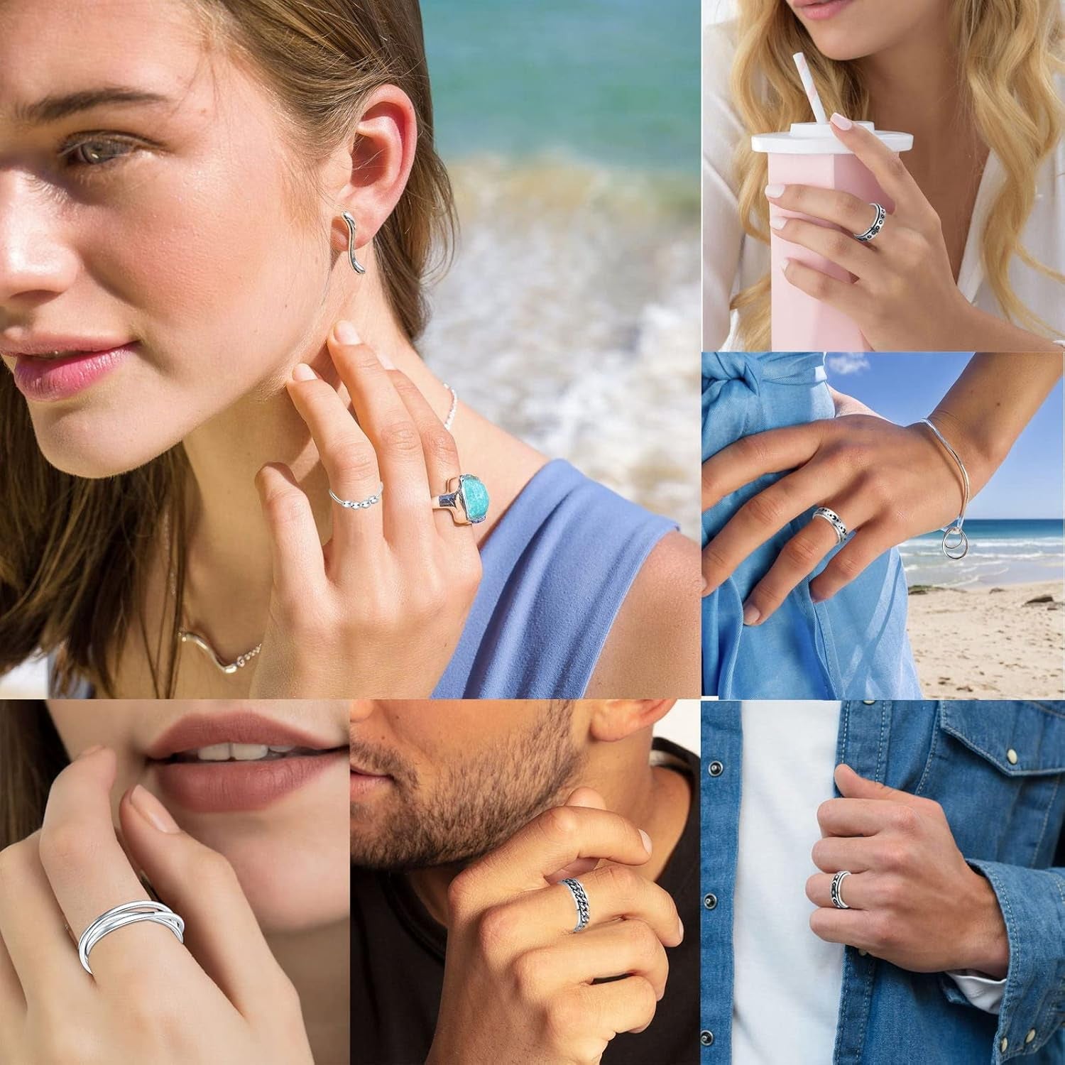 Fidget Spinner Ring anti Anxiety Ring 