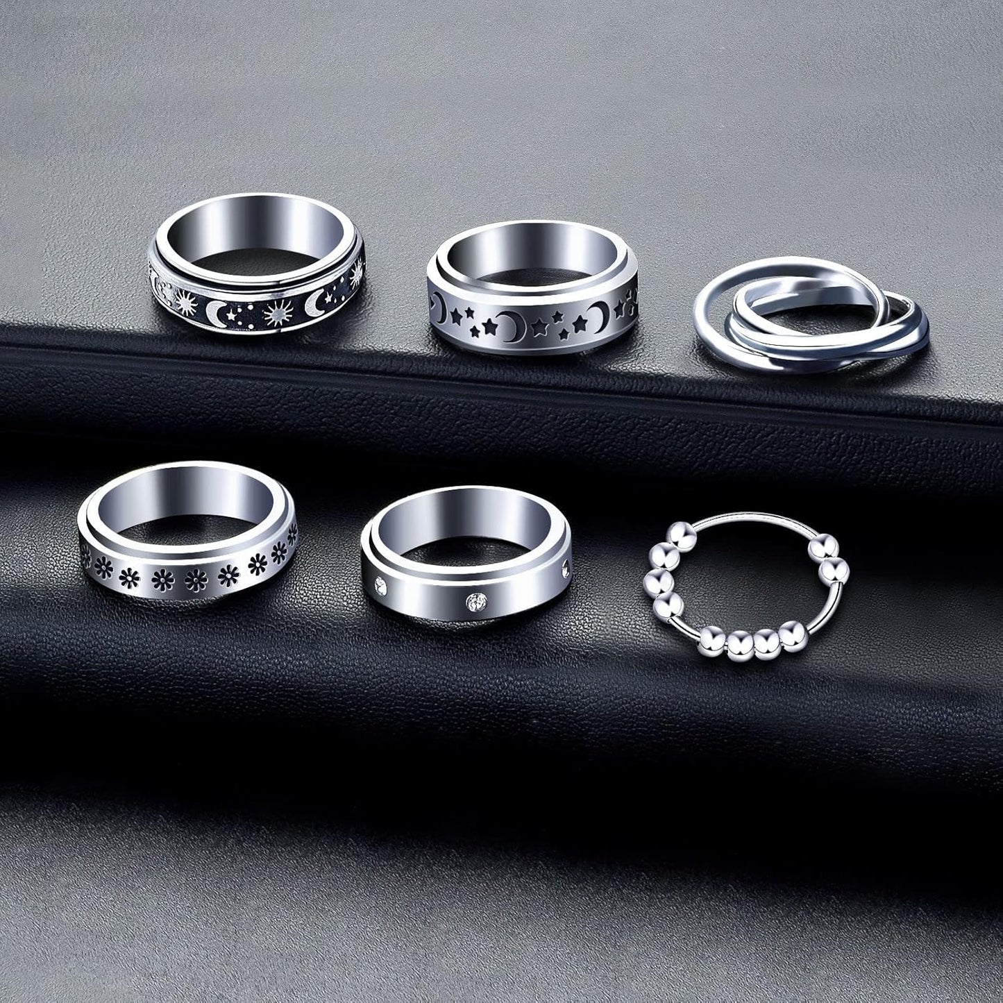Fidget Spinner Ring anti Anxiety Ring 