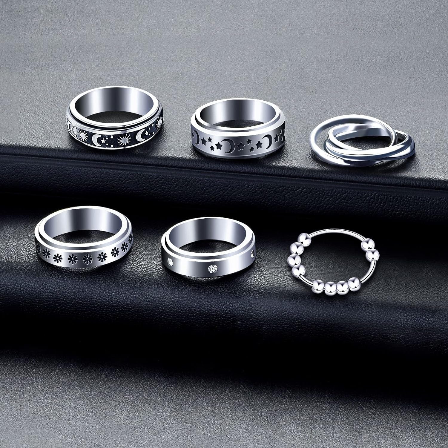 Fidget Spinner Ring anti Anxiety Ring 
