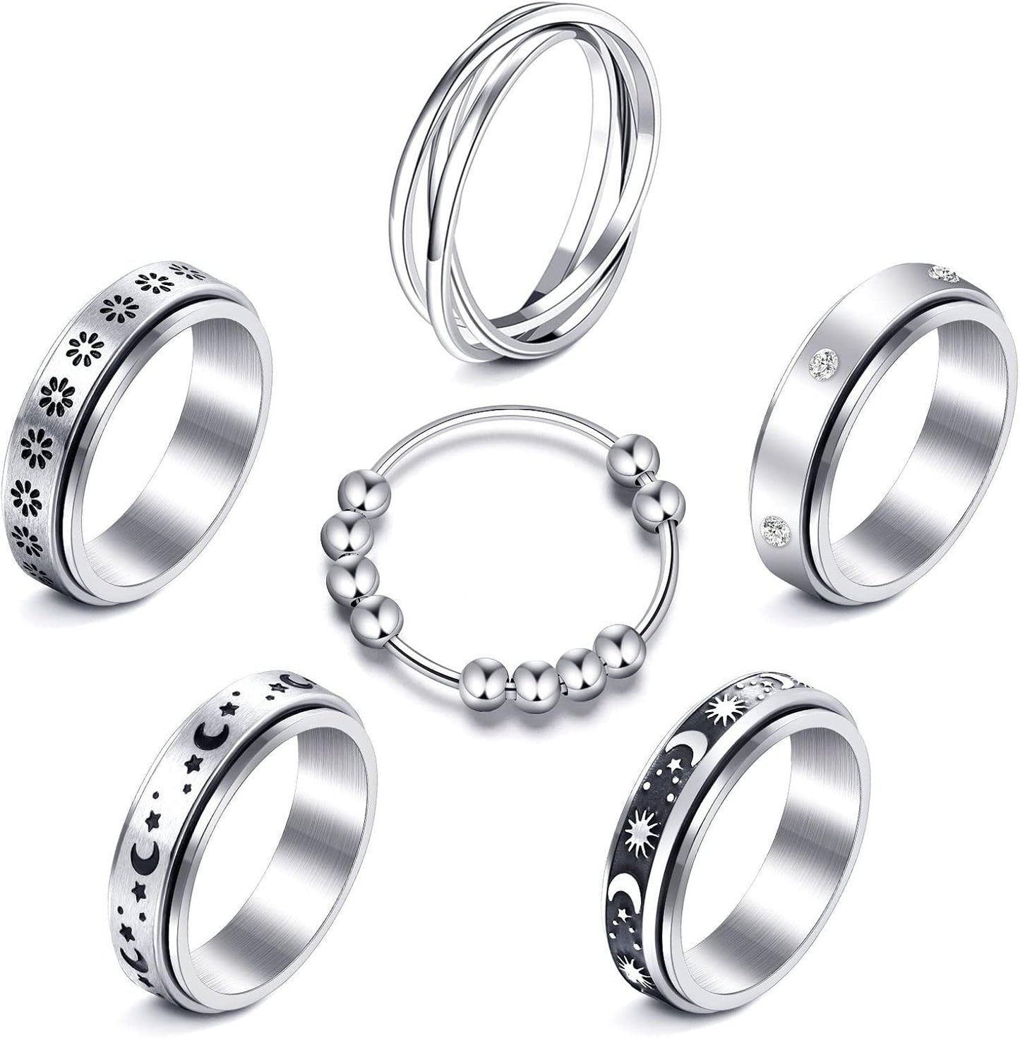 Fidget Spinner Ring anti Anxiety Ring 