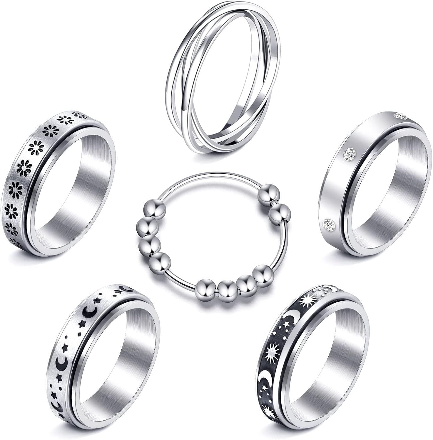 Fidget Spinner Ring anti Anxiety Ring 