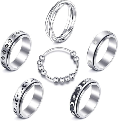 Fidget Spinner Ring anti Anxiety Ring 
