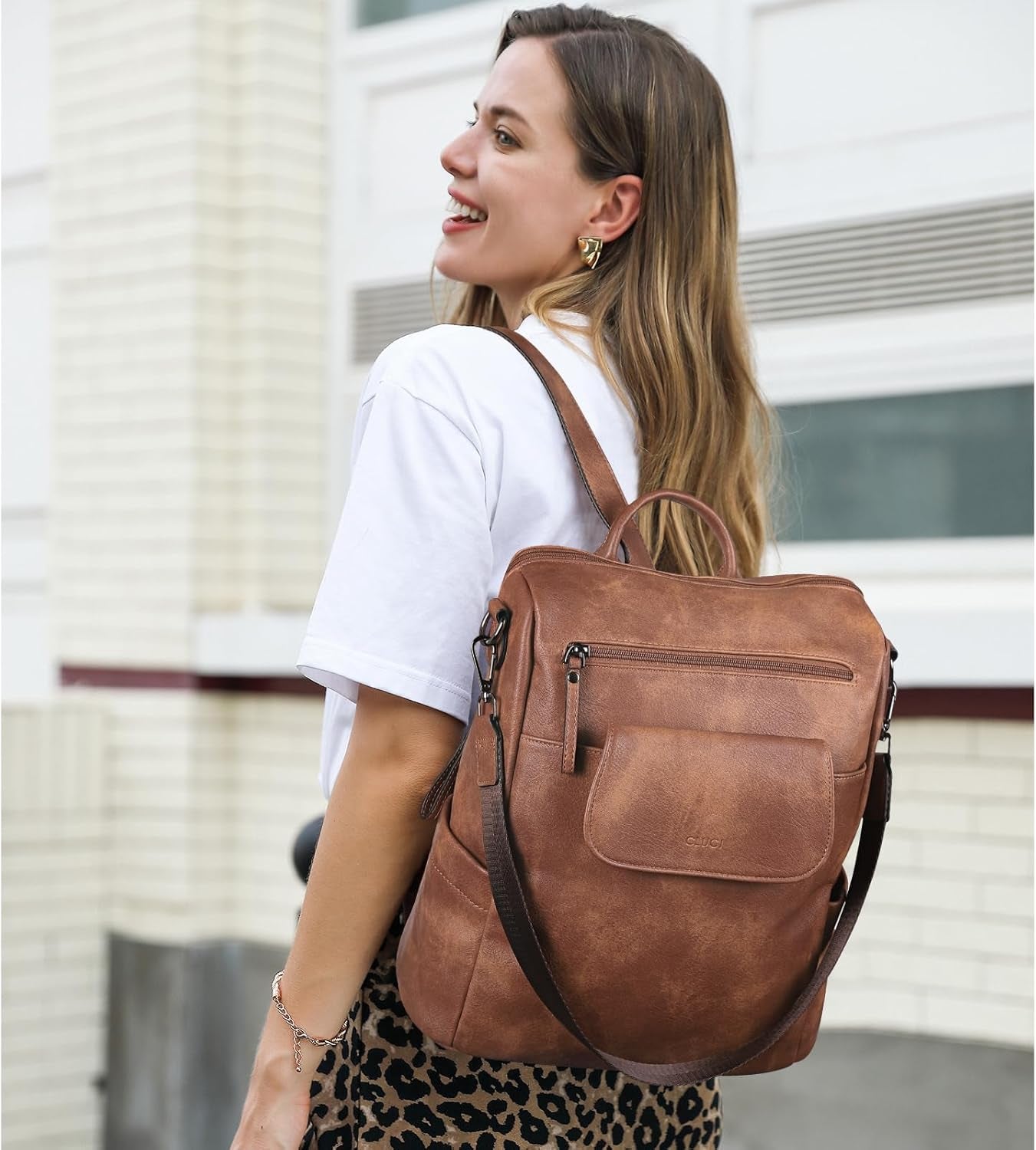 Leather Backpack Purse